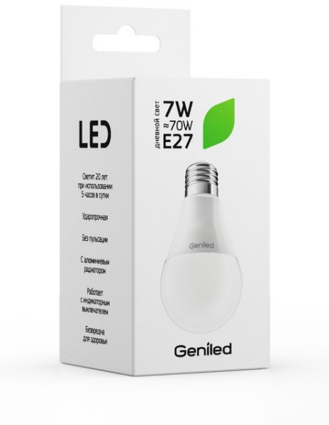 Светодиодная лампа Geniled Е27 А60 7W 4200K